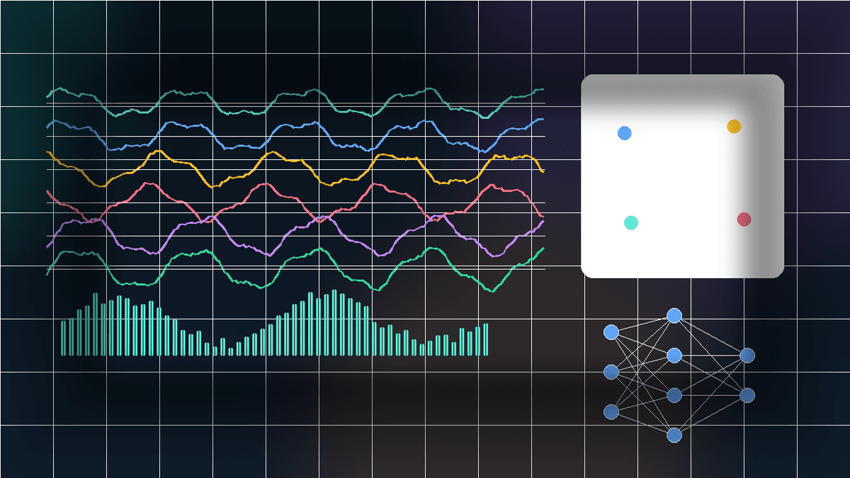EEG signal lines, feature bars, and a neural classifier diagram